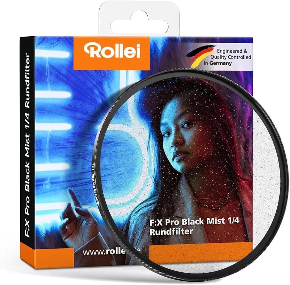 Rollei F:X Pro 77 mm Black-Mist Filter 1/4, Black Diffusion aus Professionelles Optisches Glas für Portraitfotografie Foto- und Videoaufnahme, Black-Mist-Diffusion-Filter-77mm