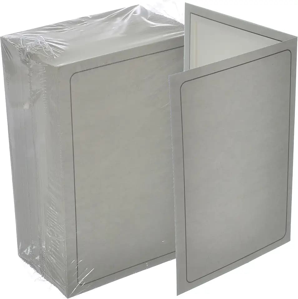 Briyar Cardboard Photo Folder Frame for 4x6 inch Pictures, Marble Gray (50 Pack)