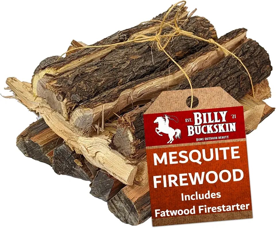 Billy Buckskin Mesquite Firewood Bundle, Aromatic & Seasoned, 18 Lb