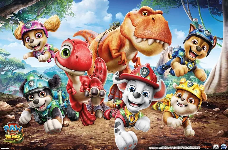 Trends International PAW Patrol: The Dino Movie (2026) - Group Wall Poster, 34L x 22.4W, Premium Unframed Version