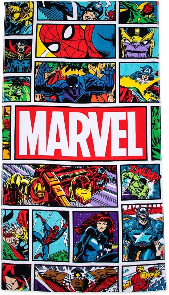 Marvel Comics Iron Man Superhero Kids Bath Pool Beach Towel for Boys, Multi