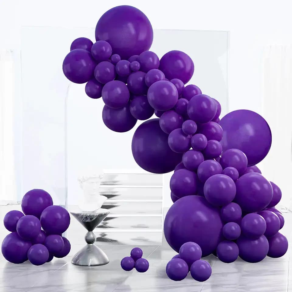 PartyWoo Dark Purple Balloons 152pcs Royal Purple Balloons Different Sizes