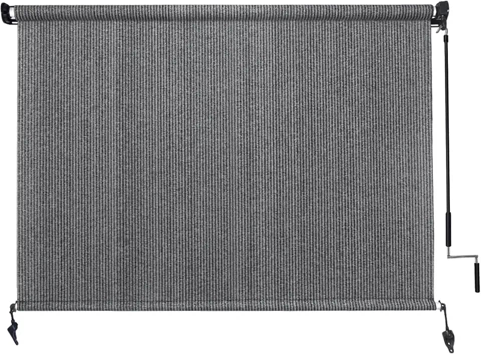 Amagenix 9' W x 8' H Patio Shades Roll Up Outdoor Blinds for Porch