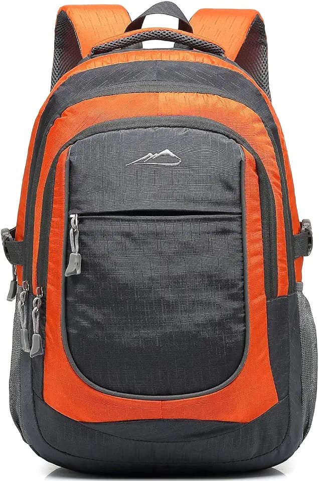 ProEtrade Backpack Bookbag for College Sturdy Travel Business Hiking Fit Laptop Up to 15.6 Inch Multi Compartment Gifts for Men Women Night Light Reflective (Orange)