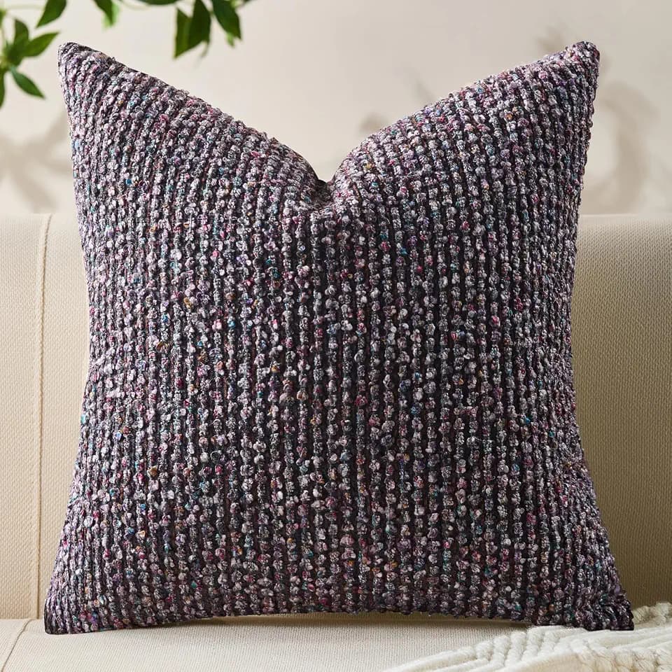 Allorry Soft Wool Decorative Throw Pillow Covers 20x20 Purple SY011E20