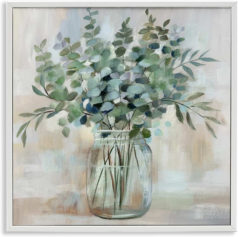 Soothing Eucalyptus Herb Arrangement, 12 x 12 Inch Framed Giclée Print