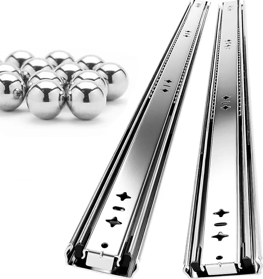 QPY Heavy Duty Drawer Slides 14 18 20 22 28 30 38 Inch Full Extension Ball Bearing Rails - Side Mount, 175lb Load Capacity, 53mm Width,(38 Inch, No Lock)