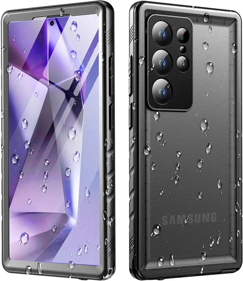 Cozycase for Samsung Galaxy S23 Ultra Waterproof Case Military IP68 Black