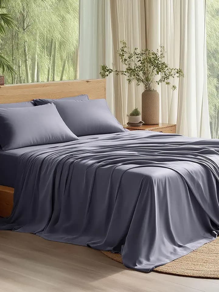 Bedsure PureWoven 100% Rayon Derived from Bamboo, Queen Sheets, 4 Pieces