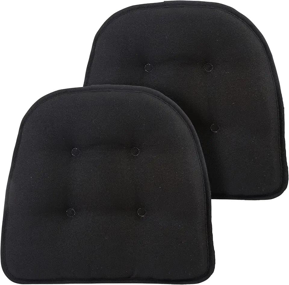 Non-Slip Chair Cushions, Assembled in USA, U-Shaped Skid-Proof Seat Pads for Dining Room, Kitchen, Office, 15"x16"
