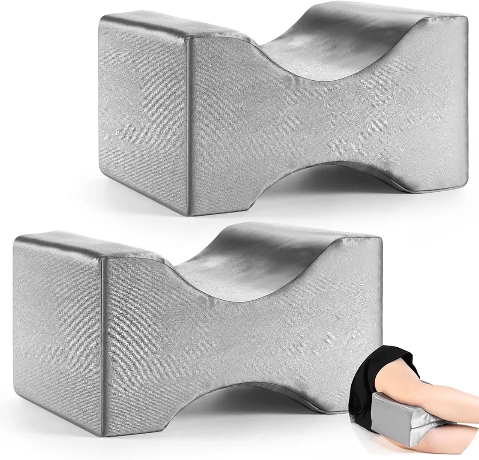 HunnmingRe 2 Pcs Knee Pillowcase for Side Sleepers, Satin Knee Pillow Cover