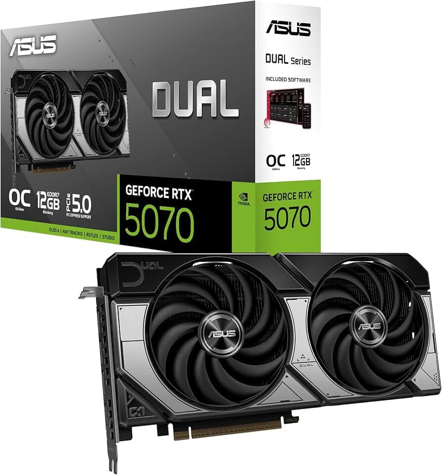 ASUS Dual GeForce RTX 5070 12GB GDDR7 OC Edition Gaming Grafikkarte