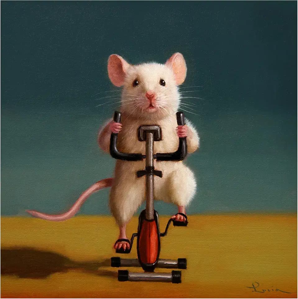 Trademark Fine Art Canvas Wall Art - Lucia Heffernan 'Gym Rat Spin' Wall Art for Living Room, Bedroom, or Office Décor