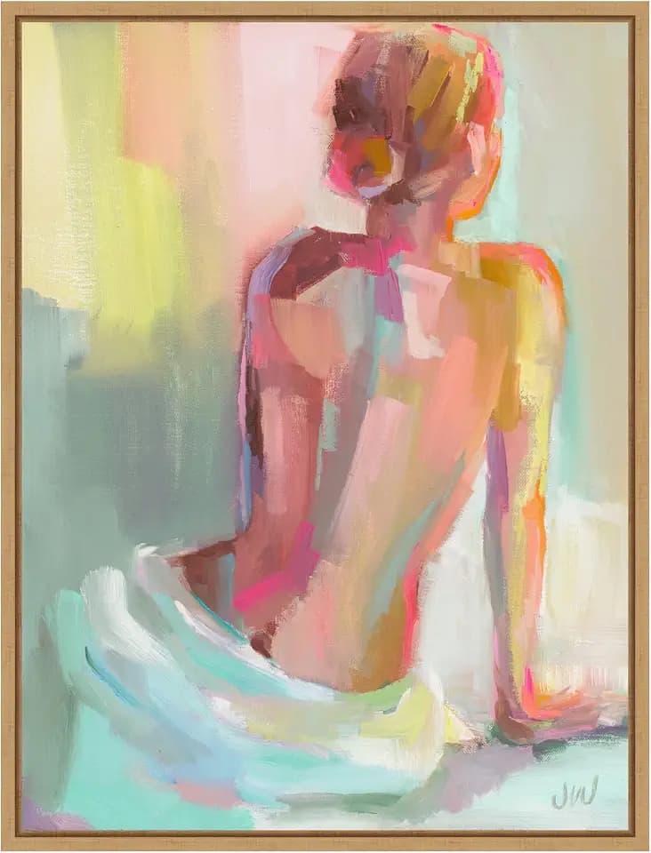 Amanti Art Framed Canvas Wall Art 30x23 Woman Posing by Jenny Westenhofer, Framed Wall Art Canvas, People Artwork, Modern Decor, Large Poster for Living Room, Bedroom, Bathroom, Kitchen, Office