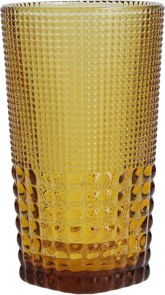 Fortessa Malcolm Iced Beverage Coctail Glass, 15-Ounce, Amber