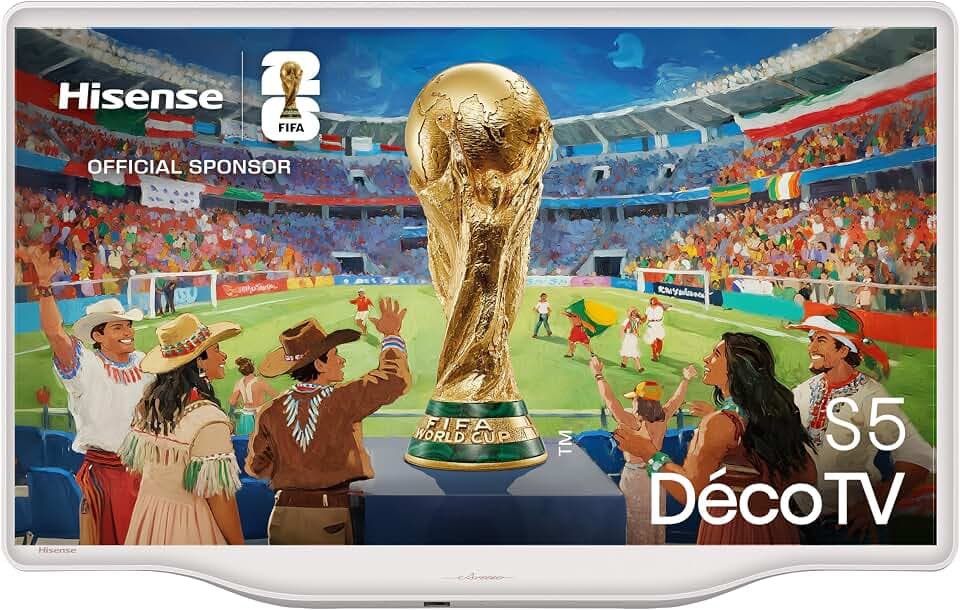 Hisense 32S5Q Deco TV, 800 Mm, 32 Zoll, FHD QLED, HDR10, Dolby Atmos, Colour, 60Hz, DVB T2 und C und S2 Tuner, WiFi, HDMI, Gallerie Mode, Rauschreduzierung, DTS Virtual, X, 2025