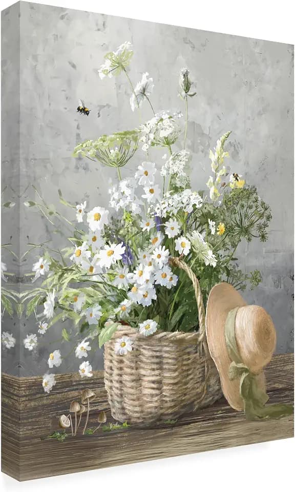 Wrapped Canvas Wall Art - Danhui Nai 'Cottage Gardening III' Wall Art for Living Room, Bedroom, or Office Décor - 18 x 24 Inches - 18x24