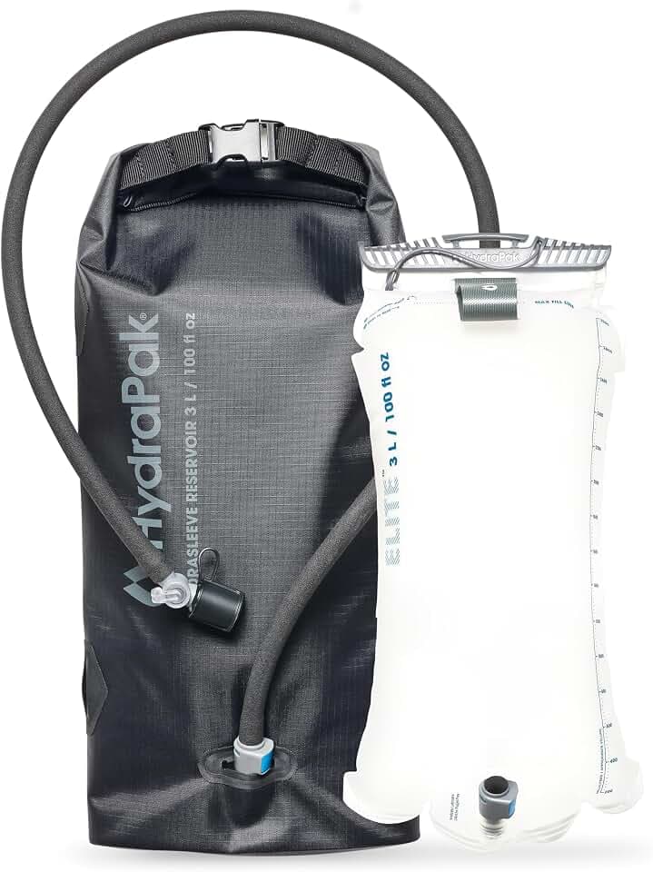 Hydrapak HydraSleeve - Insulated Sleeve with Shape-Shift Low-Profile Water Bladder/Reservoir for Hydration Backpacks, 3-Liter (100 oz.), High Flow Bite Valve, Safe & Reliable