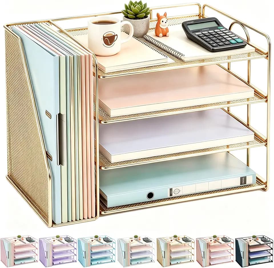gianotter 4-Tier Paper Organizer With Magazine Holder