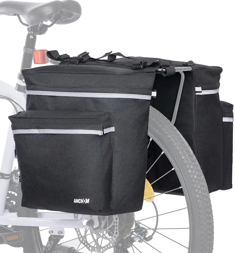ANCHOM Bike Panniers with Rain Cover, 34L Bicycle Saddle Bags for Rear Rack