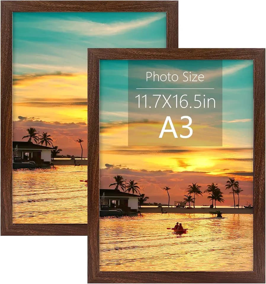 Frametory A3 Frame Brown with Plexiglass, Set of 2