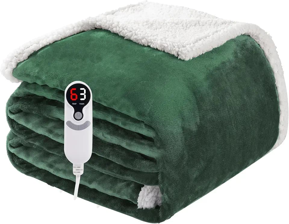 Soypipo Electric Heated Blanket 72"x84", 9 Heat Settings 10-Hour Auto-Off