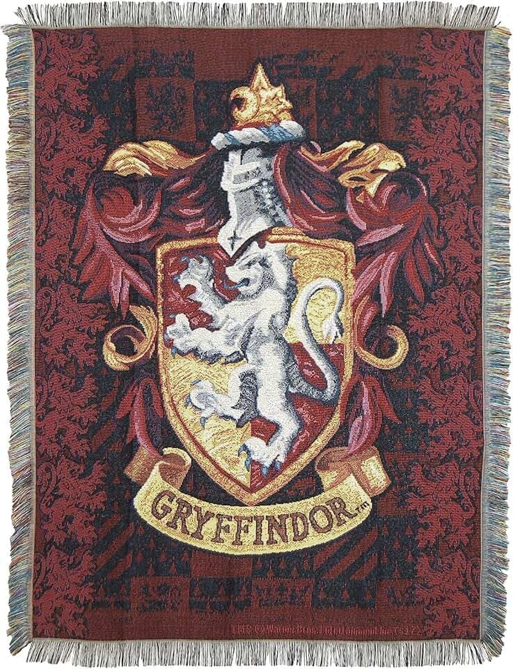 Northwest Harry Potter Woven Tapestry Throw Blanket, Designer Home Décor, Modern, Unique Gift, 48" x 60", Gryffindor Shield