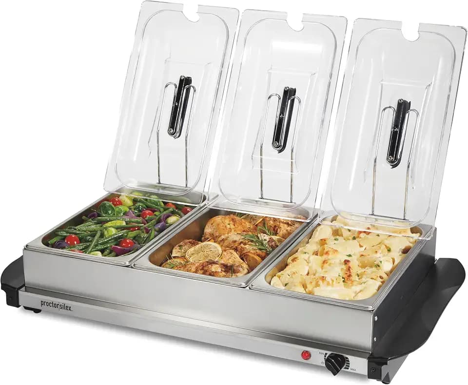 Proctor Silex Electric Buffet Server & Food Warmer With Lids