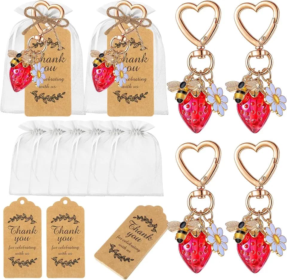 Ecation 20 Set Strawberry Keychain Party Favor