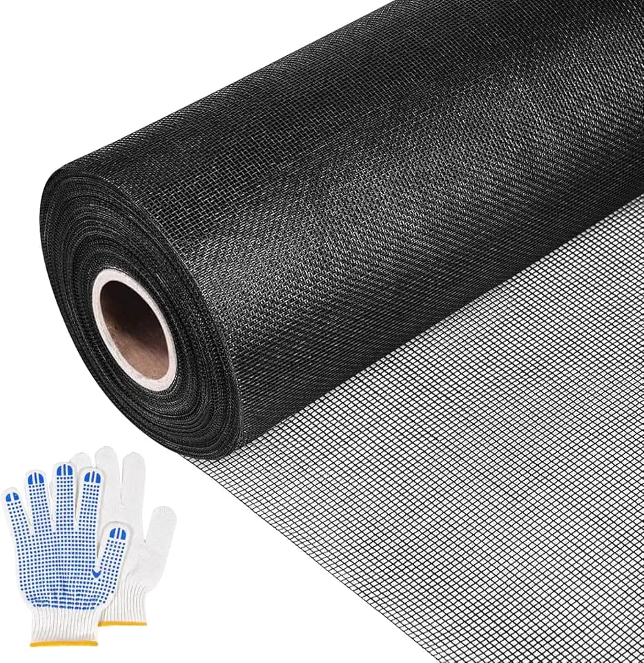 Black 304 Stainless Steel Screen Mesh Roll 35IN x 98FT, Heavy Duty Window Screen Replacement, 20 Mesh Metal Window Screen for Patio Porch Door, Pet Resistant Screen Mesh