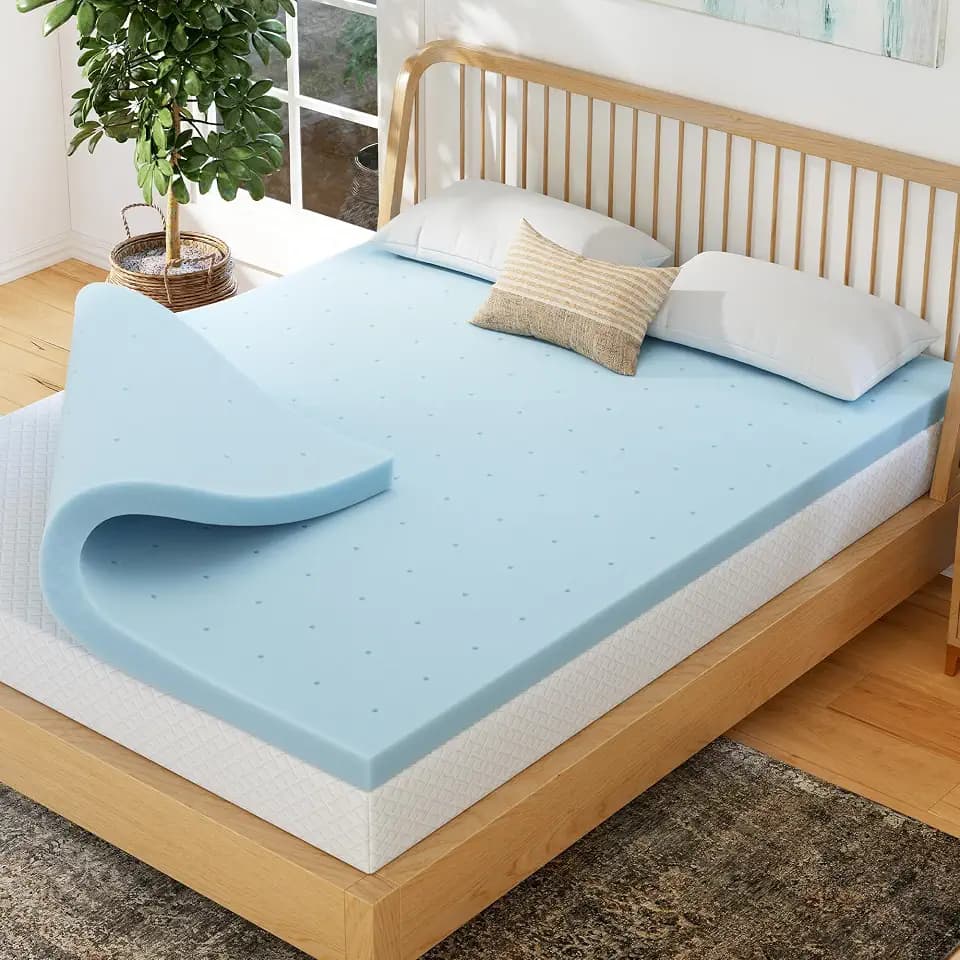 EGOHOME 2 Inch Queen Memory Foam Mattress Topper- Cooling Gel Infused