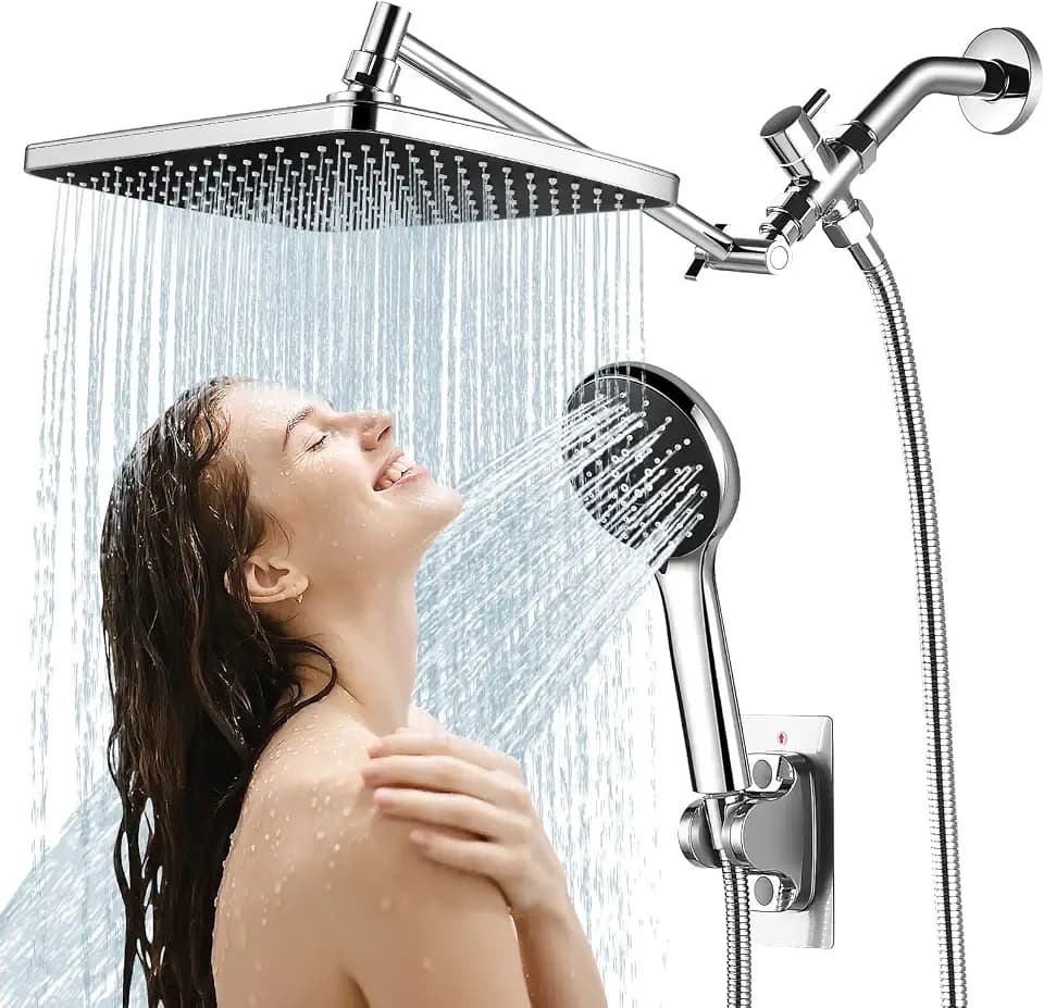 Shower Head with Handheld,High Pressure Chrome Rain Shower Head