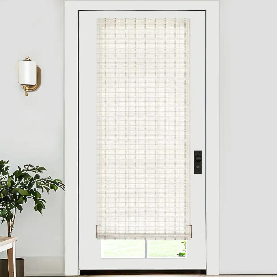 LazBlinds No Drill Bamboo Roller Shades, Whitewash B, 26" W x 70" H