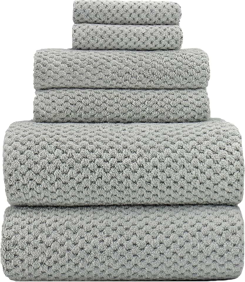 YTYC 39x78 Bath Sheets Set,Towels for Bathroom,Grey,6-Pieces