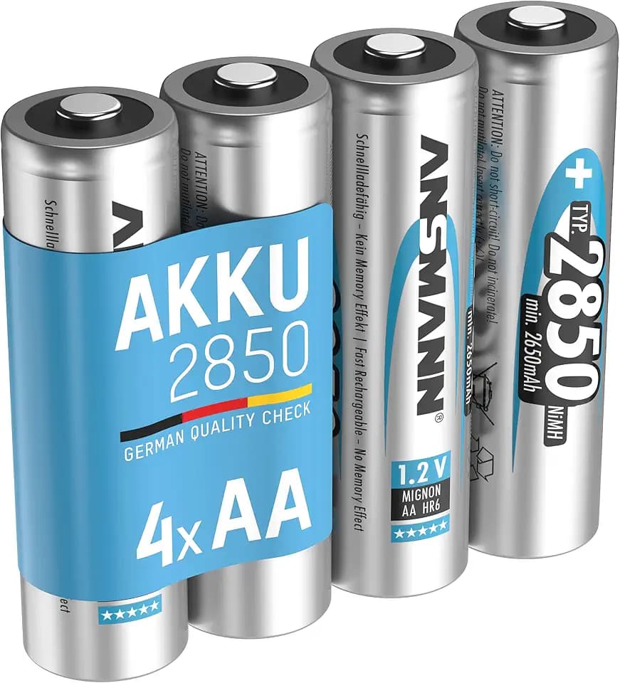 ANSMANN 4X Akku Mignon AA 2650 mAh 1,2V NI-MH Wiederaufladbare Batterien