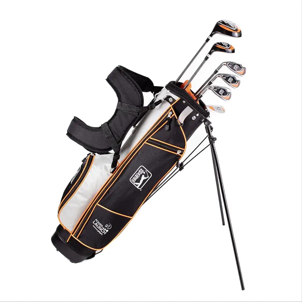 PGA Tour Youth Golf Club Set for Ages 8-12 & 12+ (4’8”–5’10”), Right and Left-Handed Kids Golf Sets – Beginner Junior Golf Clubs with Lightweight Stand Bag, Mallet Putter, Hybrid, Driver