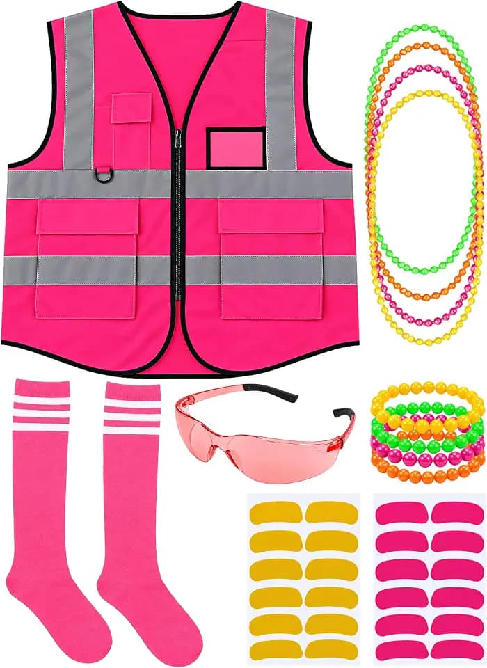Pink Construction Worker Costume for Women Halloween Costume Cosplay