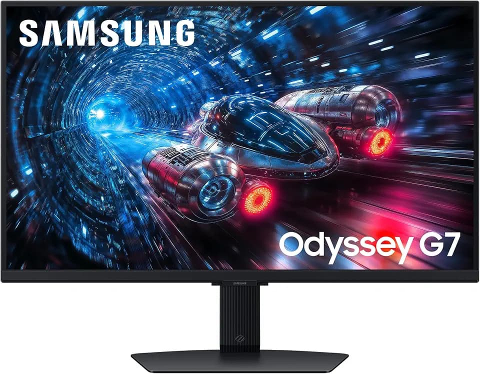 Samsung 27 Zoll Odyssey G70F Gaming Monitor, PC-Bildschirm mit IPS-Panel, 3.840 x 2.160 Pixel (UHD), 180 Hz (4K)/360 Hz (Full HD), 1 ms (G/G), AMD FreeSync Premium Pro, NVIDIA G-Sync, LS27FG702EUXEN