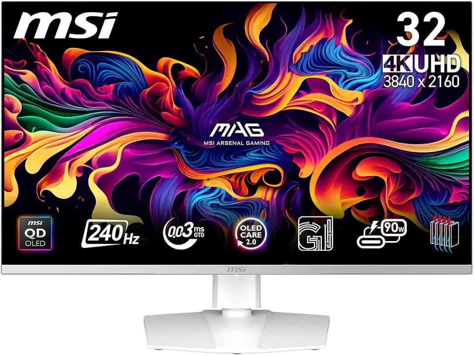 "monitor Per Pc Da Gioco - Msi - 32"" - Uhd - 240hz - Pannello QD-Oled - 0,03 Ms - Altezza Regolabile - Mpg 321urxw QD-Oled"