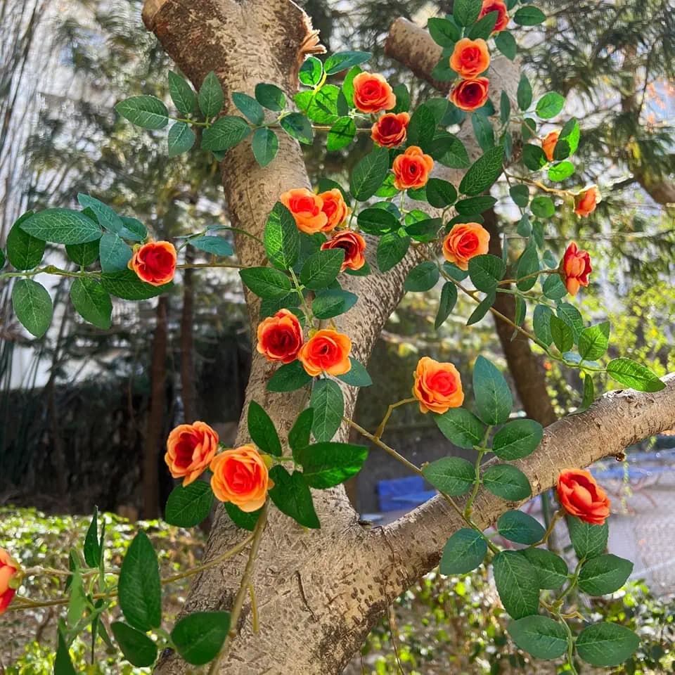 1X 6FT Fake Rose Garland, Flower Garland,Artificial Flower wild Rose Vine