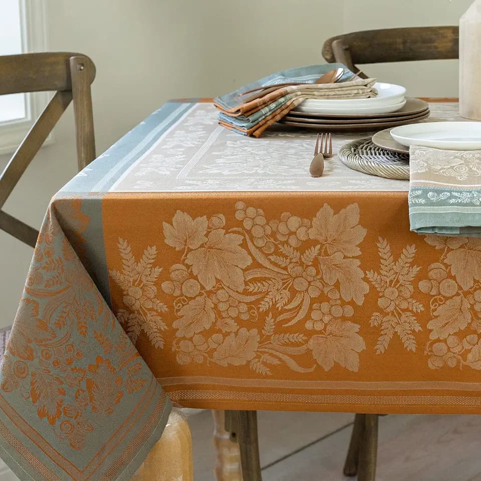 Benson Mills Fall Gathering Tablecloth (Taupe 60" x 144" Rectangular)