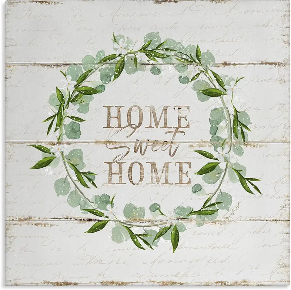 Stupell Industries 'Sweet Home Eucalyptus Wreath'| Canvas Art