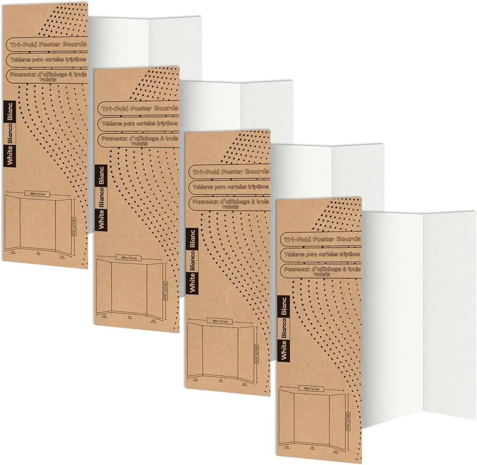 Rsgift Trifold Poster Board 48 x 36 4 Pack Corrugated Presentation Board