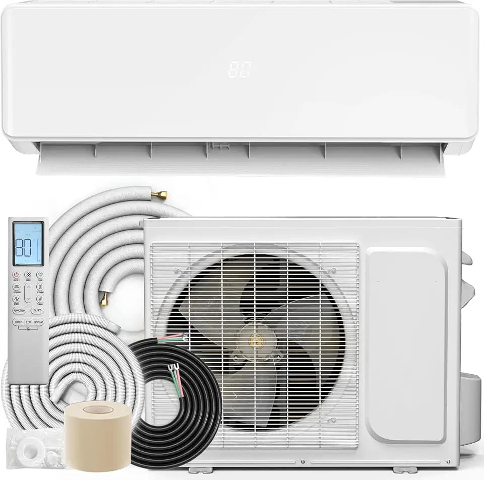 YITAHOME 20 SEER2 12000BTU Mini Split AC/Heating System 115V, Pre-charged Inverter AC Cool & Heat Up to 750 Sq. Ft, 3 Level Eco Mode, Complete Installation Kit, White