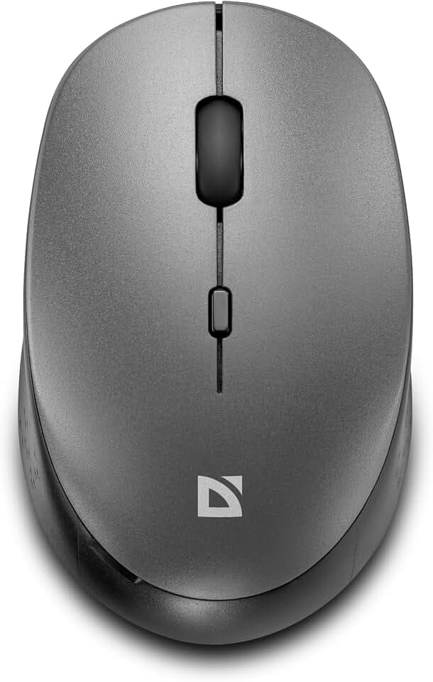 Defender Auris MB-027 – Kabellose Maus, Silent Click, 1600 DPI, PixArt Sensor, Symmetrische Büro Maus für PC Laptop (Grau)