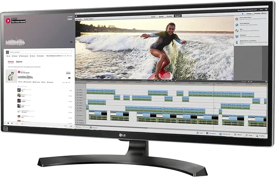 LG Electronics 34UM88C-P 86,36 cm (34 Zoll) 21:9 UltraWide QHD IPS Monitor (AMD Radeon FreeSync, 99% sRGB, DAS Mode), schwarz