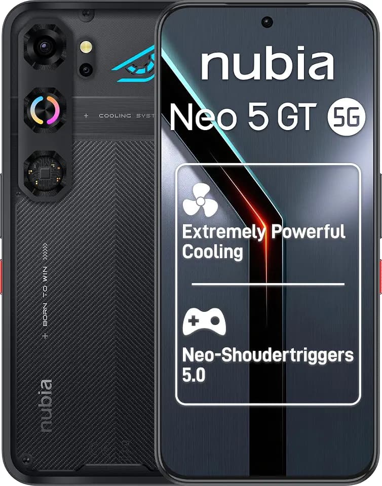 nubia Neo 5 GT 5G Gaming Smartphone 12+256GB 6,8" AMOLED NFC Phantomschwarz