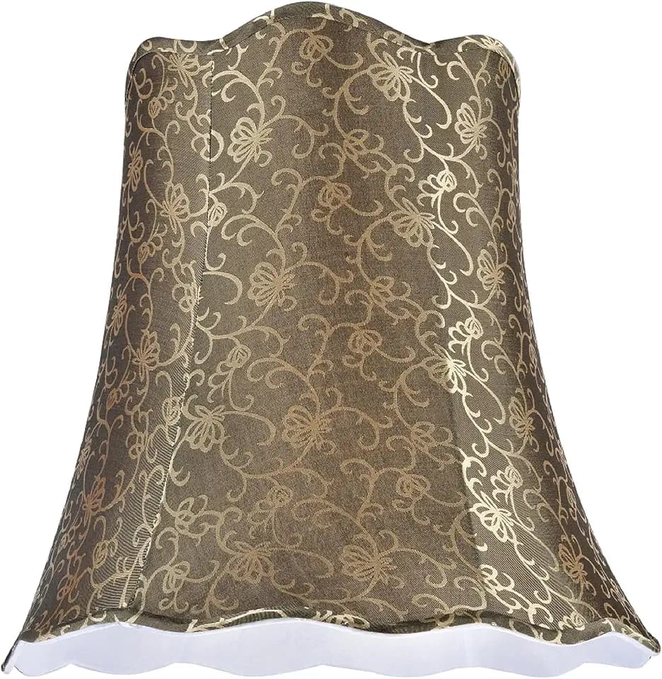 Aspen Creative 34007B Empire Shape Spider Construction Lamp Shade in Brown with Floral and Vine Desgin, (9 3/4" x 16" x 14 3/4")