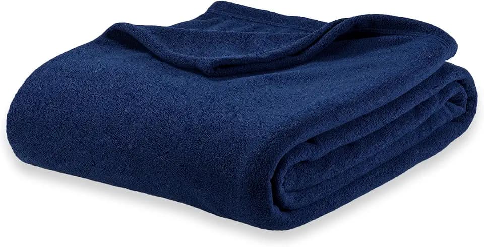 Berkshire Blanket Microfleece Throw Size Bed Throw Blanket Navy, Lightweight Soft Breathable Plush Micro Fleece Throw Blanket for Travel, Bed and Couch, 50x60 Inches