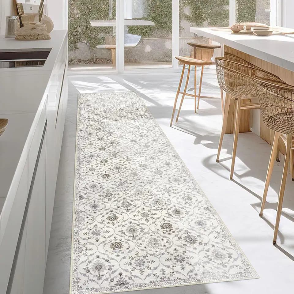 KILOCOCO 2.6x8 Washable Runner Rug, Non Slip Area Rug for Hallway Kitchen